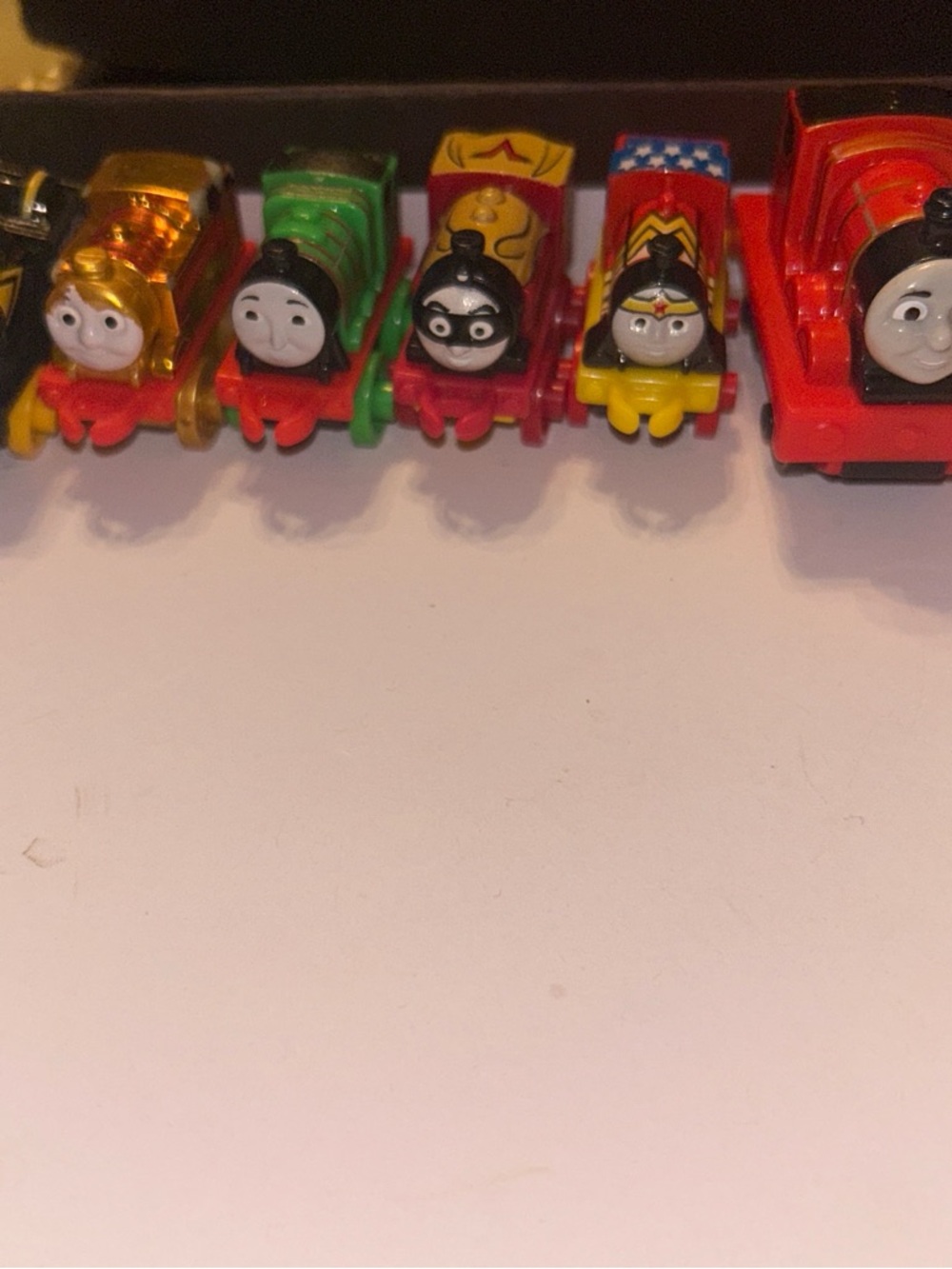 Mattel Mini Train Character Cars - Red, Yellow, Green, Gold, Black